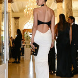 Women's Sleeveless Backless Ruched Bodycon Maxi Dress