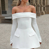 Stella | Women’s Long Sleeve Off-Shoulder A-Line Mini Dress