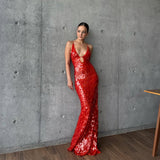Veronica | Women's Sleeveless Sequin Maxi Prom Dress