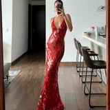 Veronica | Women's Sleeveless Sequin Maxi Prom Dress