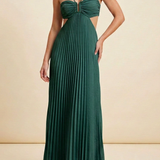 Luella | Women's Halter Pleated Maxi Prom Dress