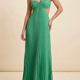 Luella | Women's Halter Pleated Maxi Prom Dress