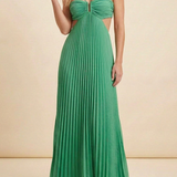 Luella | Women's Halter Pleated Maxi Prom Dress