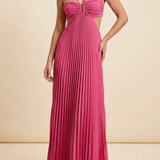 Luella | Women's Halter Pleated Maxi Prom Dress