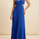 Luella | Women's Halter Pleated Maxi Prom Dress