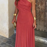 Brittany | Women's One-Shoulder Mesh Maxi Summer Dress