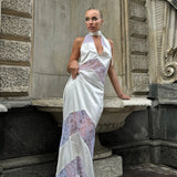 Ariana | Women's Sleeveless Elegant Halterneck Maxi Dress