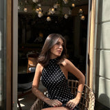 Eleanor | Women's Sleeveless Polka-dot Mini Summer Dress