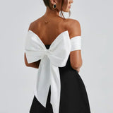 Jill | Women's Off-shoulder Mini Cocktail Dress with Bow