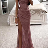 Kaliyah | Women's High Slit Sequin Maxi Prom Dress