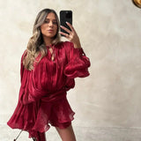 Lexi | Women's Mini Summer Dress with Ruffles and Balloon Sleeves