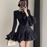 Mandy | Women's Mini Dress with Ruched Hem and Long Sleeves