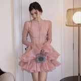 Mandy | Women's Mini Dress with Ruched Hem and Long Sleeves