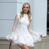 Mandy | Women's Mini Dress with Ruched Hem and Long Sleeves