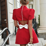 Molly | Women's Elegant Mini Cocktail Dress with Bow
