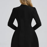 Vera | Women's Long Sleeve Deep V-neck Mini Blazer Dress