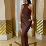 Zara | Women's Sleeveless Cut-out Maxi Wedding Guest Dress