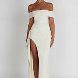 Belle | Bodycon Off-Shoulder Ruched Maxi Dress