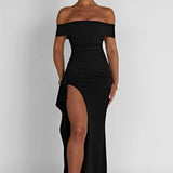 Belle | Bodycon Off-Shoulder Ruched Maxi Dress