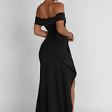 Belle | Bodycon Off-Shoulder Ruched Maxi Dress