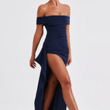 Belle | Bodycon Off-Shoulder Ruched Maxi Dress