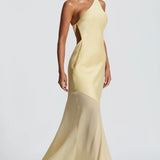 Feline | Bias-Cut Fluid Layered Skirt Sculpted Maxi Dress