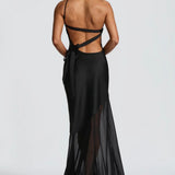Megan | Layered Fluid Sculpted Bias-Cut Maxi Dress