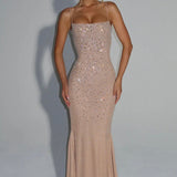 Luminara | Shimmering Refined Opulence Sculpted Maxi Dress