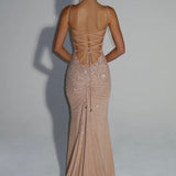 Luminara | Shimmering Refined Opulence Sculpted Maxi Dress