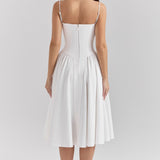 Charlotte | Underwired Sweetheart Twill Corset Midi Dress
