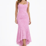 Naomi | Bias Cut Satin Luminous Neutral Midi Dress