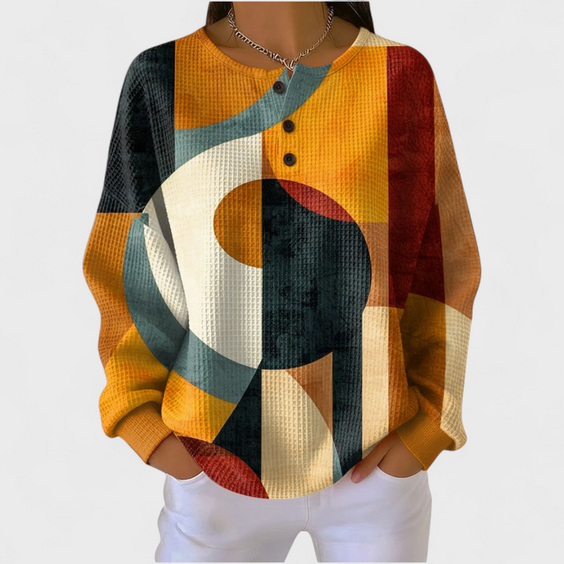 Océane | Structured Sweatshirt with Geometric Patterns