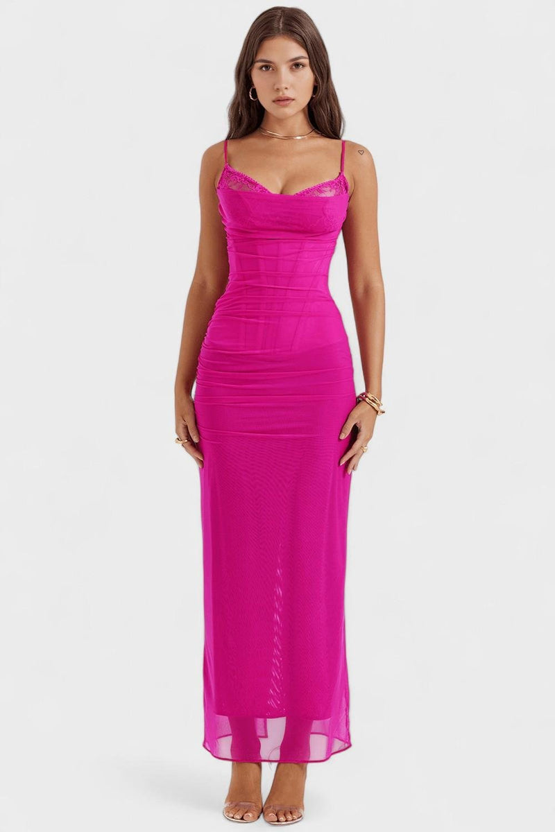 Larissa Women’s Maxi Dress | Draped Festive Gown & Stylish Workwear
