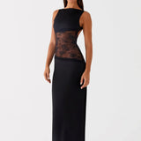 Lucinda | Open Back Lace Panel Maxi Dress