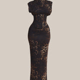 Sandra | Leopard Print High Neck Maxi Dress