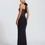 Valentina | Twisted Bust Sheer Mesh Maxi Dress
