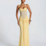 Valentina | Twisted Bust Sheer Mesh Maxi Dress