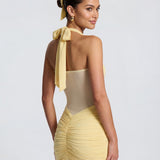 Valentina | Twisted Bust Sheer Mesh Maxi Dress