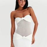 Eleina | Twist-Knot Mesh Panel Maxi Dress
