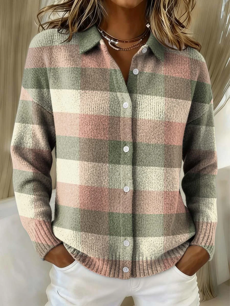 Valérie | Pastel Check Cardigan