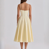 Delali | Pima Cotton Gathered Bust Midi Dress