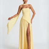 Aveline | Strapless Maxi Dress Thigh-High Split