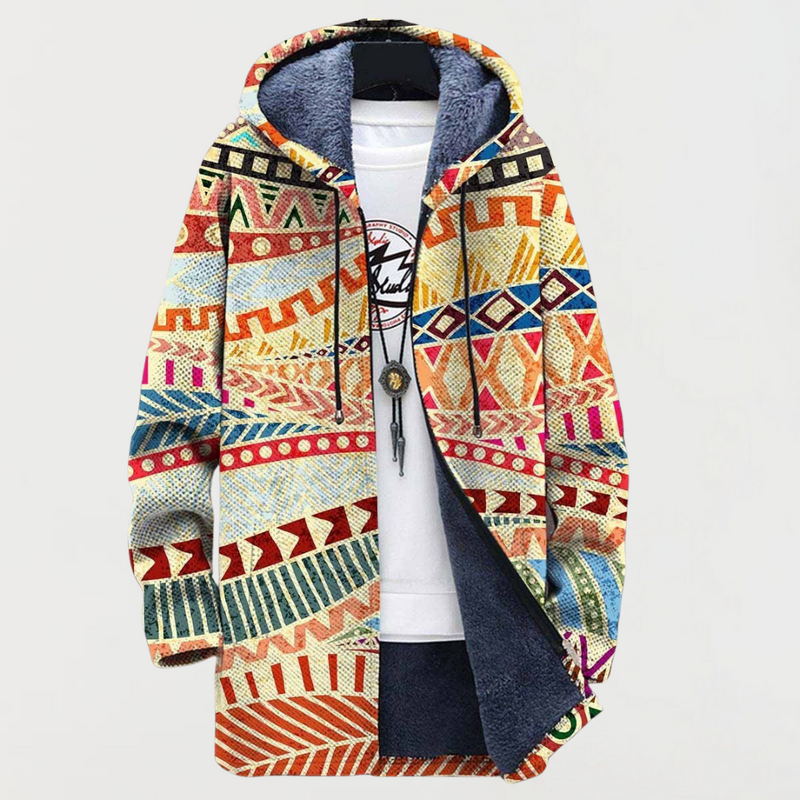 Vera - Ethnic Print Fusion Coat