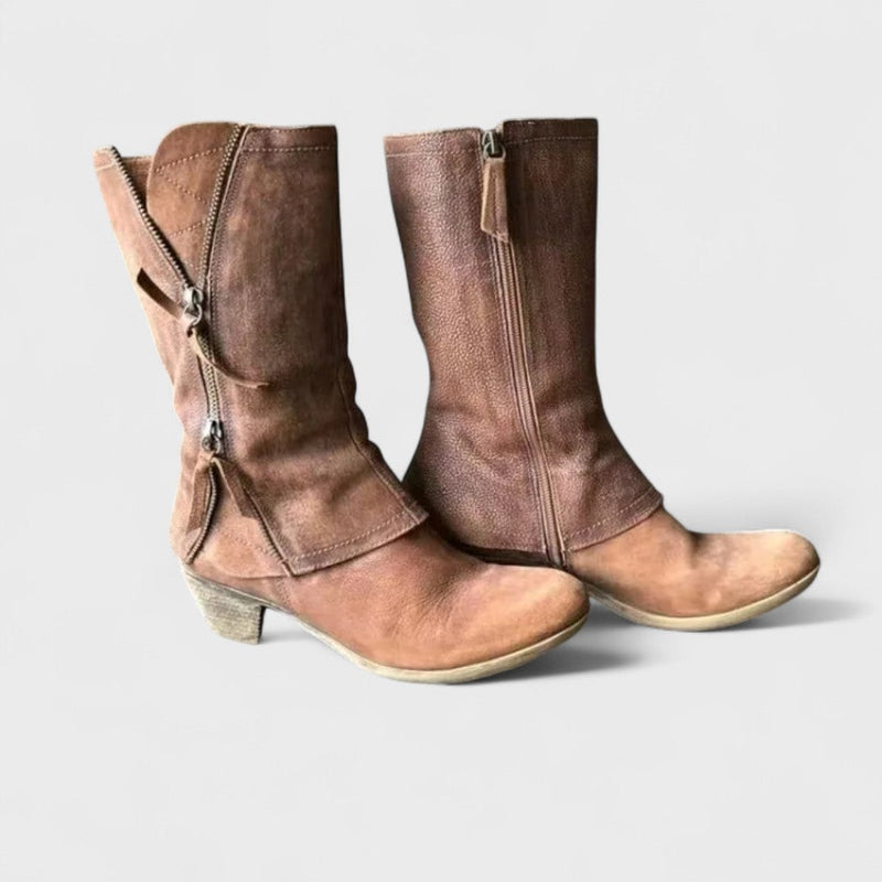 Alma - Mid-Calf Vintage Ankle Boots