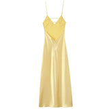 Lumière |Timeless Silk-Finish Lumière Luminous Slip Maxi Dress