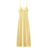 Lumière |Timeless Silk-Finish Lumière Luminous Slip Maxi Dress