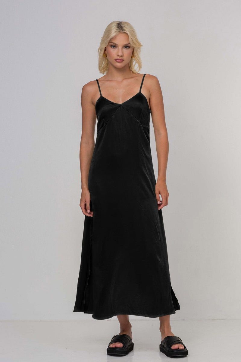 Camy | Black Cami Midi Dress