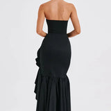Martyna | Strapless High-Low Ruffle Maxi Dress