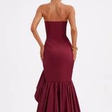 Martyna | Strapless High-Low Ruffle Maxi Dress
