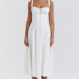 Carmen | Ruched Bodice with High Slit Midi Dress